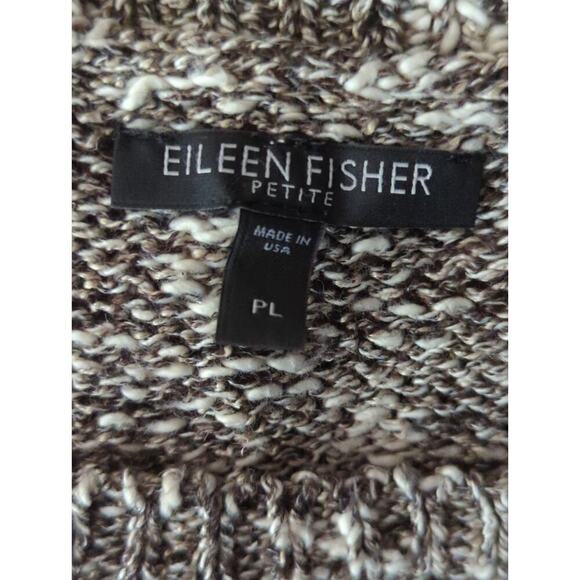 Eileen Fisher Gray & Cream Marled Knit Linen & Cotton Blend Pullover Sweater PL - Picture 7 of 7